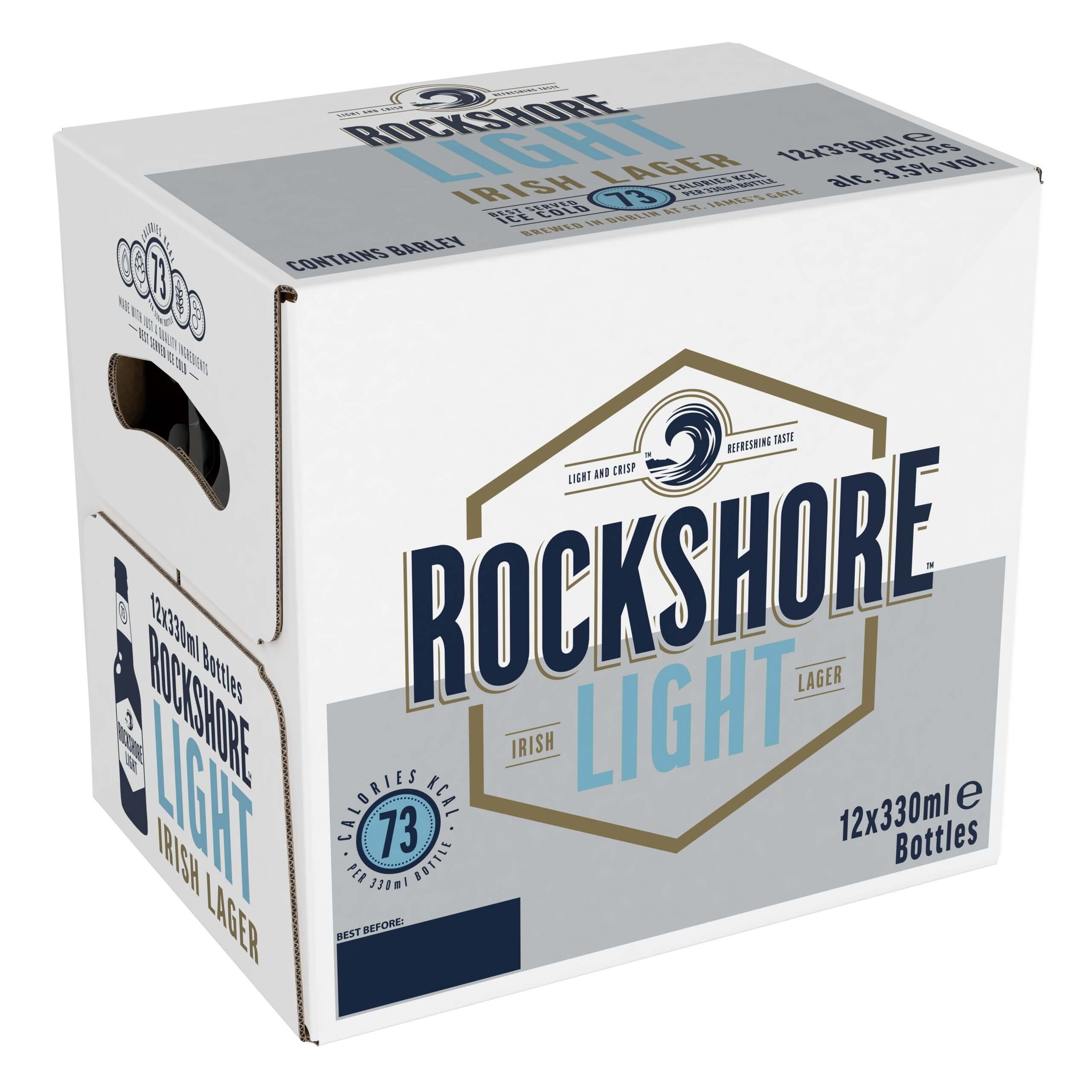 Rockshore Light Lager 330ml NRB 2 x 12 Pack AFT DrinksCash & Carry