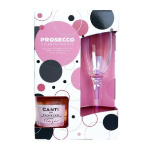 Canti Prosecco Rose 200ml & Flute Glass Celebration Gift Set